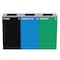 Alpine Industries 87 Gal. 3-Stream Black Steel Square Open Top Trash Can Compost and Blue Cans & Bottles Station ALP4450-BLK-KIT16 - alternate 1